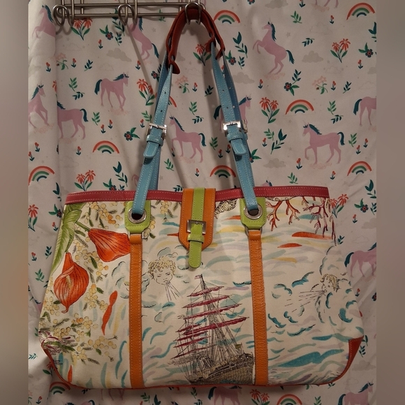 Longchamp Handbags - EUC RARE Vintage Longchamp Limited Edition Sea Treasure Nautical Boho Purse Bag